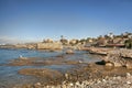 Deep blue sea and volcanic rocks in Byblos lebanon Royalty Free Stock Photo