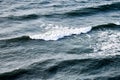 Deep blue sea waters splashing with foamy waves, dark blue wavy ocean water surface, stormy sea Royalty Free Stock Photo