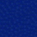 Deep blue sea waves pattern. Doodle seamless background. Royalty Free Stock Photo
