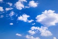 Deep Blue Sky backdround with white clouds Royalty Free Stock Photo