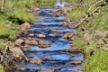 Cool Blue Water Gently Cascading Down a Brook Royalty Free Stock Photo