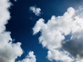 Deep blue sky and white clouds. Royalty Free Stock Photo