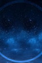 Deep Blue Starry Sky Background with Glowing Blue Rings and Twinkling Stars for Space Themed Designs and Digital Projects Royalty Free Stock Photo
