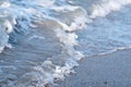 Deep blue stormy sea water surface with foam and waves pattern, natural background Royalty Free Stock Photo