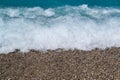 Deep blue stormy sea water surface with foam and waves pattern, natural background photo Royalty Free Stock Photo