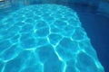 Deep blue swimming pool, disturbed surface, swirling water, swimming pool, outdoor Royalty Free Stock Photo
