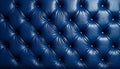 Deep Blue Tufted Leather Upholstery Texture with Diamond Pattern and Button Details image Royalty Free Stock Photo