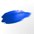 Deep blue watercolor brush abstract stroke. Vector oil paint smear Royalty Free Stock Photo