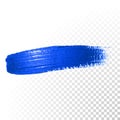 Deep blue watercolor brush abstract stroke. Vector oil paint smear