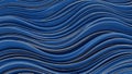 Deep Blue Wavy Abstract Background with Subtle Golden Stripes and Smooth Curving Lines Royalty Free Stock Photo