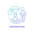 Deep breathing blue gradient concept icon