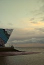 The Deep building in Hull with River Humber and cloudy sky in late afternoon Royalty Free Stock Photo