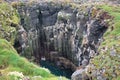 Deep canyon with basalt rocks Royalty Free Stock Photo