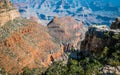 Deep canyon of the Grand Canyon and the rock Ship. South Rim, Grand Canyon National Park Royalty Free Stock Photo