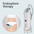 Deep cellulite reduction Body contouring Lifting with Endospheres apparatus. Physiotherapy, lymphatic Royalty Free Stock Photo