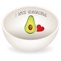 Ceramic bowl guacamole