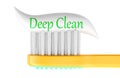 Deep clean concept, toothpaste on toothbrush. 3D rendering Royalty Free Stock Photo