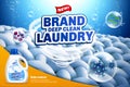 Deep clean laundry detergent ads Royalty Free Stock Photo