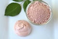 Beauty spa face mask - pink, green, red clay, kaolin and activated charcoal