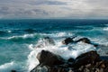 Deep clear blue sea waves