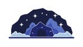 Deep Cosmic Cave: Abstract Starry Grotto with Celestial Aura, vector design Generative AI Royalty Free Stock Photo