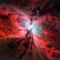 Fiery Heart of a Distant Star-Forming Nebula Royalty Free Stock Photo