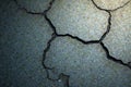 Deep crevices, coarse gray concrete; stained, dusty surface , cold, pattern, cracked Royalty Free Stock Photo