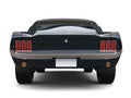 Deep dark blue American vintage muscle car - back view