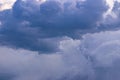 Deep dark blue grey menacing stormy clouds Royalty Free Stock Photo