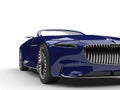 Deep dark blue modern convertible concept car - front view closeup cut shot Royalty Free Stock Photo