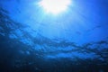 Deep dark blue water. Thalassophobia is a fear of the ocean or large, deep bodies of water Royalty Free Stock Photo