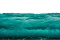 Deep dark turquoise blue underwater background isolated on white. Sea or ocean storm wave front view. Climate nature concept Royalty Free Stock Photo