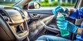 Deep Dive into Auto Interior Disinfection A Macro Look at Cleaning and Sanitizing Techniques for a Healthy Car Royalty Free Stock Photo