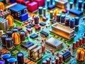 A Deep Dive into Electronic Components Transistors Capacitors and More Unveiling the Microcosm of Modern Technology Royalty Free Stock Photo