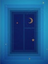 Deep dive to the night dream concept, reflection window night with moon and star in the water,