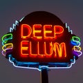 Deep Ellum Neon Sign Royalty Free Stock Photo