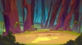 Deep forest landscape, cartoon vector illustration Royalty Free Stock Photo