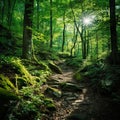 Deep forest path in the Percy Warner Park