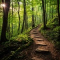 Deep forest path in the Percy Warner Park