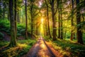 A Deep Forest Path Unveiled Atmospheric LowLight Photography Captures a Moody Journey Through the Woods at