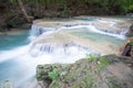 Deep forest waterfall at Erawan waterfall