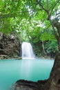 Deep forest waterfall at Erawan waterfall