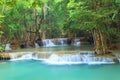 Deep forest Waterfall in Kanchanaburi (Huay Mae Kamin)