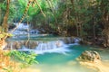 Deep forest Waterfall in Kanchanaburi (Huay Mae Kamin)