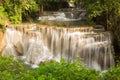Deep forest waterfall, Kanchanaburi national park of Thailand Royalty Free Stock Photo