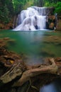 Deep forest Waterfall in Kanchanaburi, Thailand Royalty Free Stock Photo