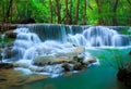 Deep forest Waterfall, Kanchanaburi, Thailand Royalty Free Stock Photo