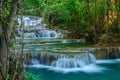 Deep forest Waterfall, Kanchanaburi, Thailand Royalty Free Stock Photo
