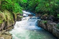 Deep forest waterfall at Nang Rong Waterfall in Nakornnayok, Thailand