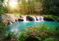 Deep forest waterfall National Park. Royalty Free Stock Photo